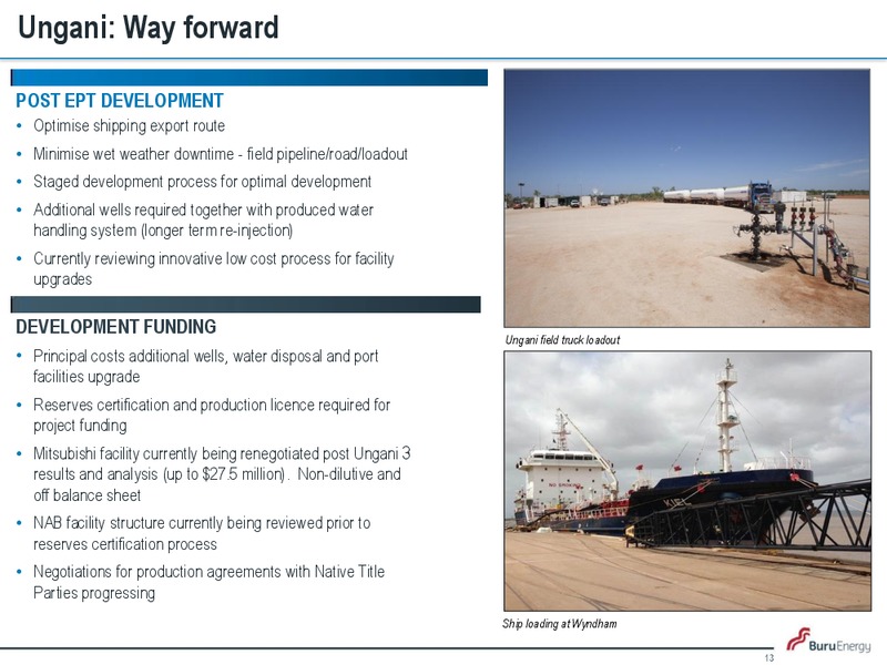 Corporate Update – Buru Energy Limited – slide 12
