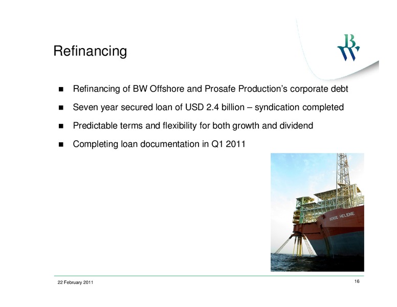 Q4 2010 EARNINGS CALL – Bw Offshore – slide 15