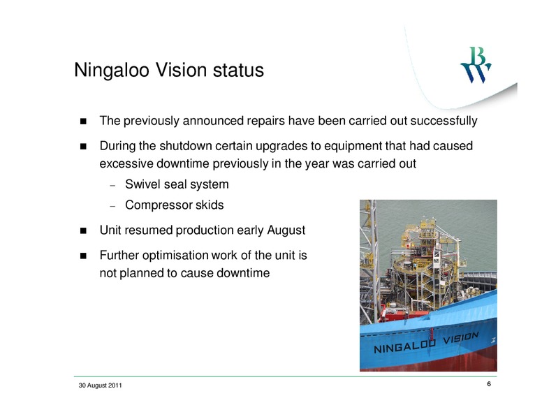 Q2 2011 EARNINGS CALL – Bw Offshore – slide 5
