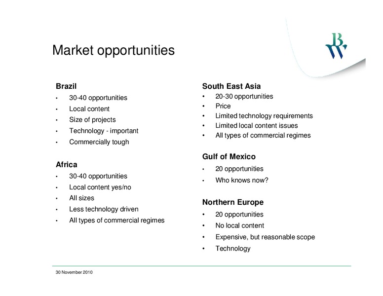 Q3 2010 CONFERENCE CALL – Bw Offshore – slide 25