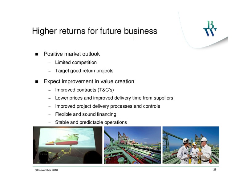 Q3 2010 CONFERENCE CALL – Bw Offshore – slide 27