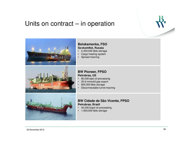 Q3 2010 CONFERENCE CALL – Bw Offshore – slide 35
