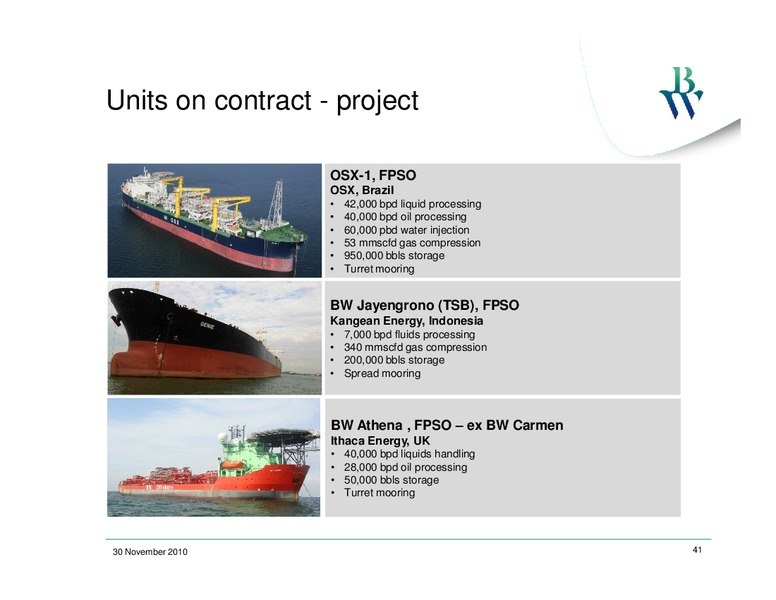 Q3 2010 CONFERENCE CALL – Bw Offshore – slide 40