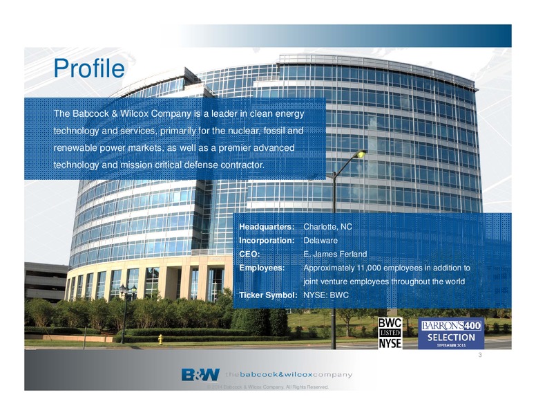 COMPANY OVERVIEW – The Babcock & Wilcox Company – slide 2