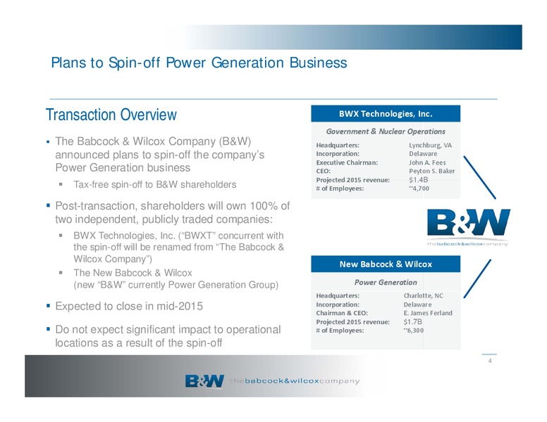 COMPANY OVERVIEW – The Babcock & Wilcox Company – slide 3