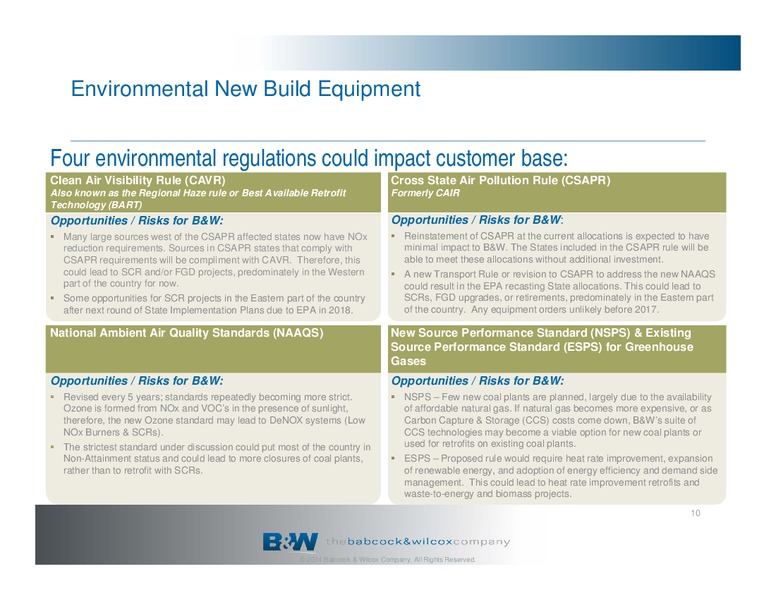 COMPANY OVERVIEW – The Babcock & Wilcox Company – slide 9