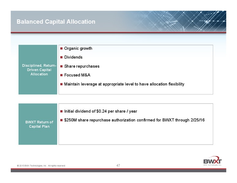 JUNE 2015 INVESTOR PRESENTATION – Babcock & Wilcox Company – slide 46