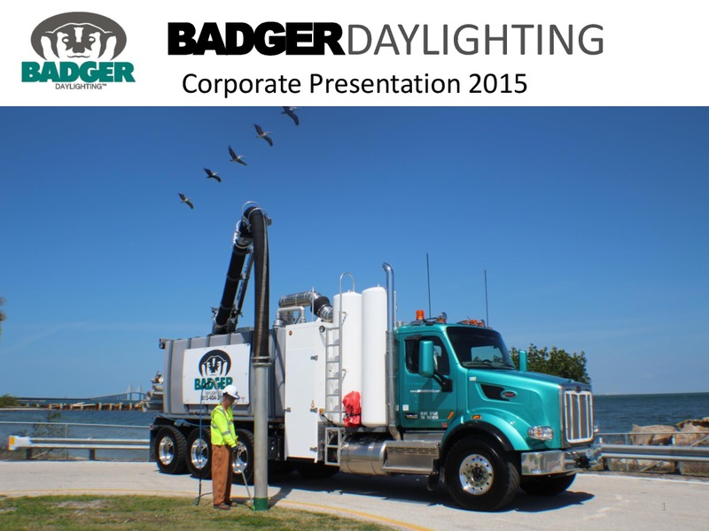 May 2015 Corporate Presentation – Badger Daylighting Ltd. – slide 1
