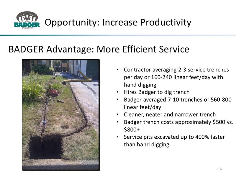 May 2015 Corporate Presentation – Badger Daylighting Ltd. – slide 15