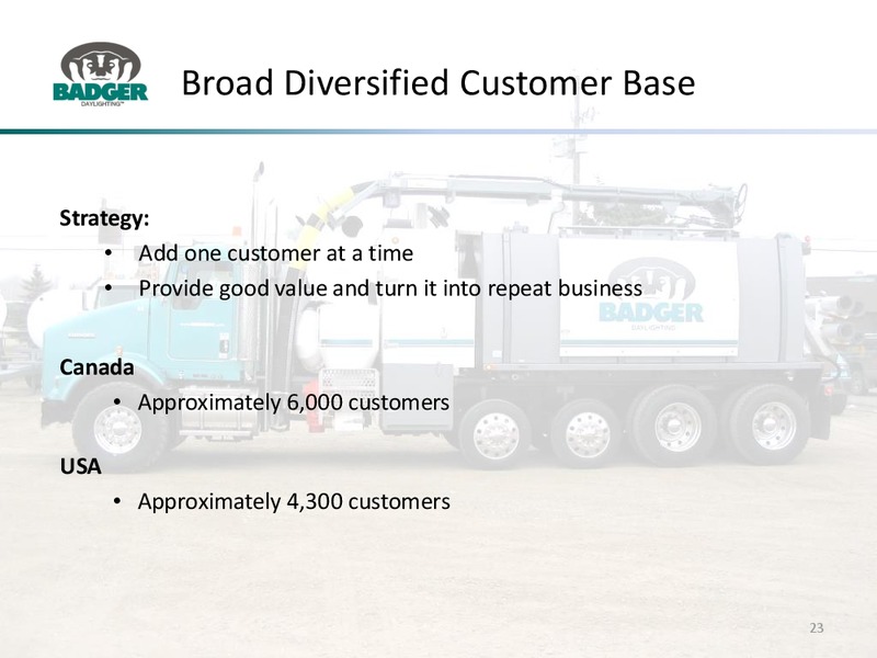 May 2015 Corporate Presentation – Badger Daylighting Ltd. – slide 22