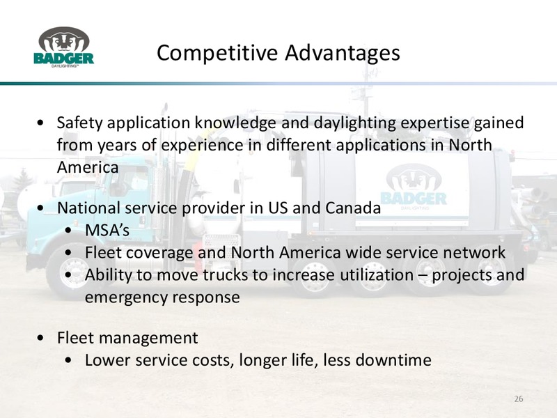 May 2015 Corporate Presentation – Badger Daylighting Ltd. – slide 25
