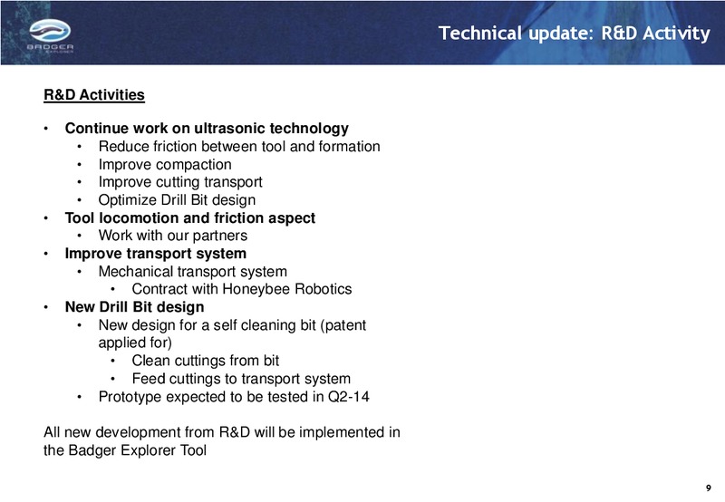 Q4 2013 RESULTS – Badger Explorer – slide 9