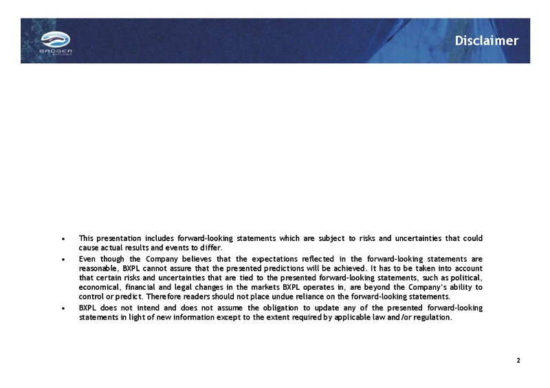Q4 2014 RESULTS – Badger Explorer – slide 2