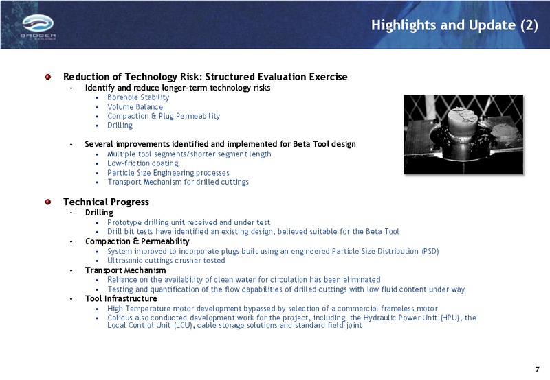 Q4 2012 INVESTOR PRESENTATION – Badger Explorer – slide 7