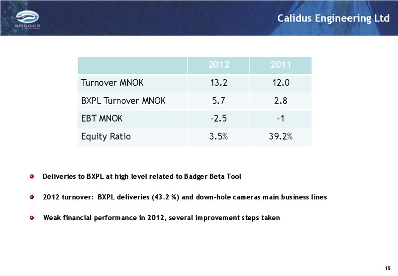 Q4 2012 INVESTOR PRESENTATION – Badger Explorer – slide 15