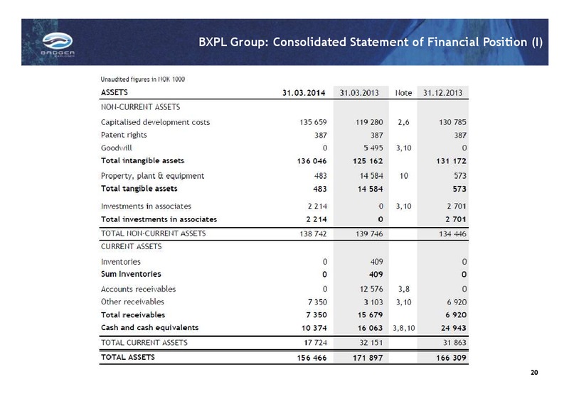 Q1 2014 EARNINGS CALL – Badger Explorer – slide 20