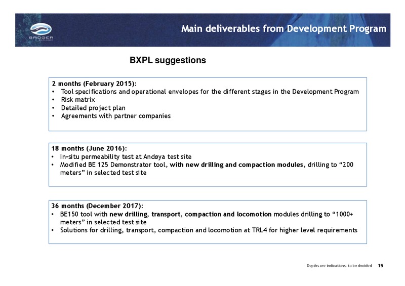 Q1 2014 INVESTOR PRESENTATION – Badger Explorer – slide 15