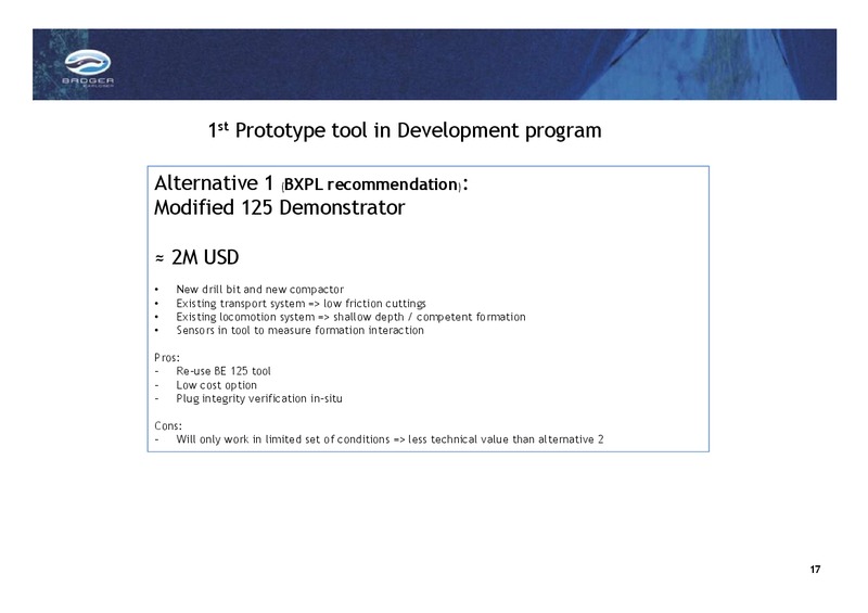 Q1 2014 INVESTOR PRESENTATION – Badger Explorer – slide 17