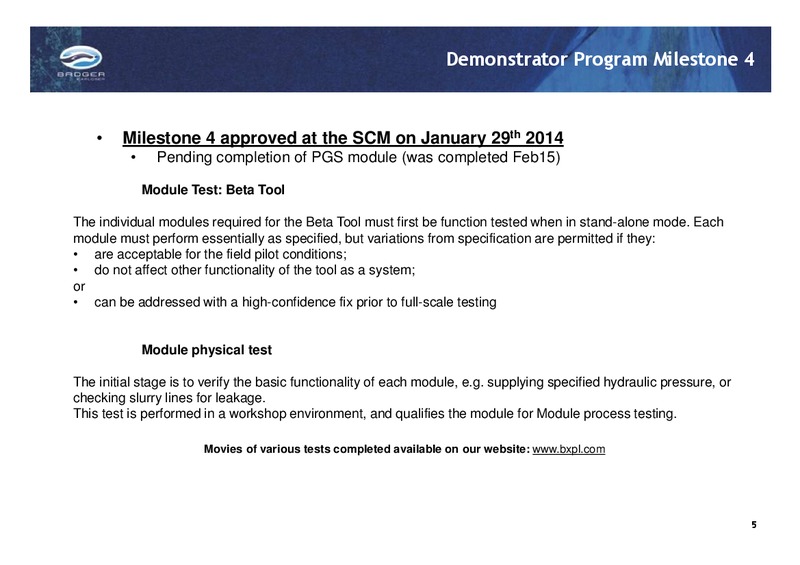 Q1 2014 RESULTS – Badger Explorer – slide 4