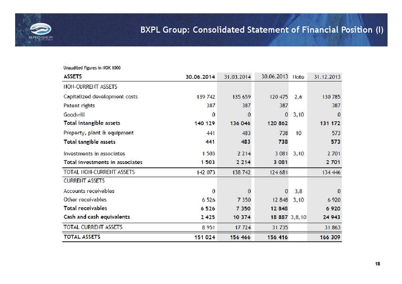 Q2 AND H1 2014 EARNINGS CALL – Badger Explorer – slide 18