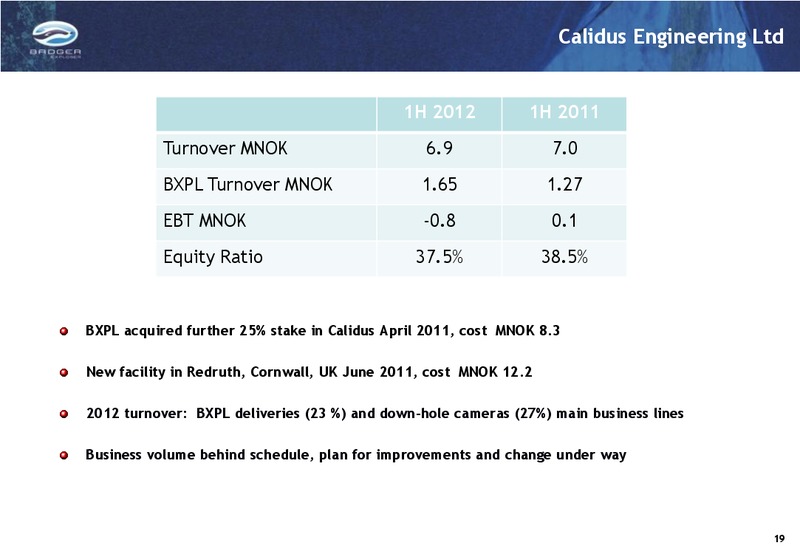 Q2 2012 RESULTS – Badger Explorer – slide 19