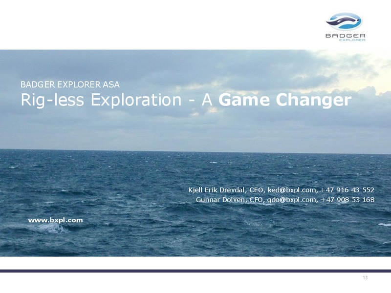 Q3 2010 RESULTS – Badger Explorer – slide 13