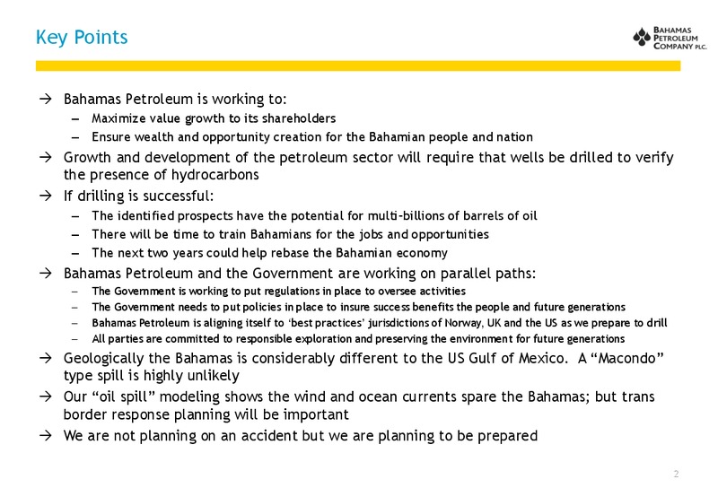 February 2013 Investor Presentation – Bahamas Petroleum – slide 3
