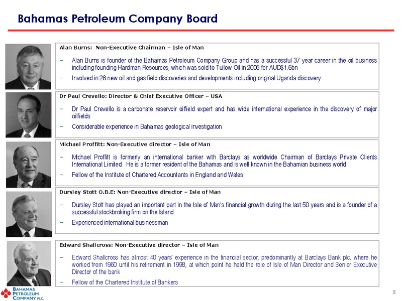 March 2011 Investor Presentation – Bahamas Petroleum – slide 4