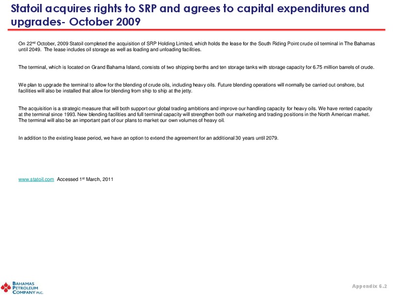 April 2011 Investor Presentation – Bahamas Petroleum – slide 36