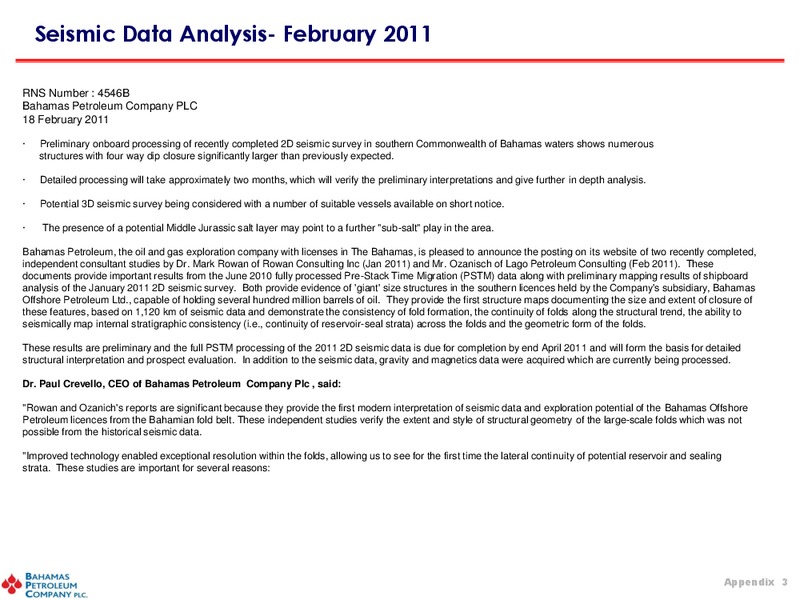May 2011 Investor Presentation – Bahamas Petroleum – slide 28