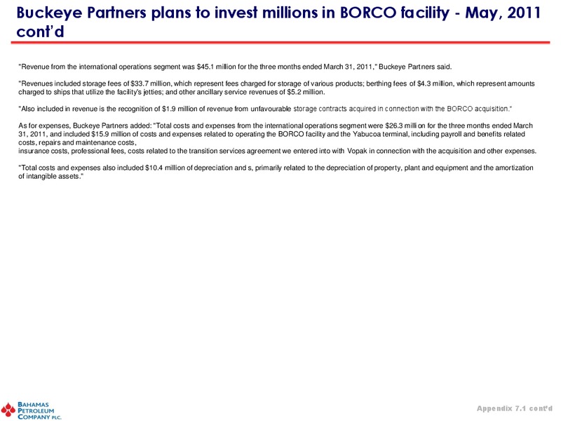 May 2011 Investor Presentation – Bahamas Petroleum – slide 37