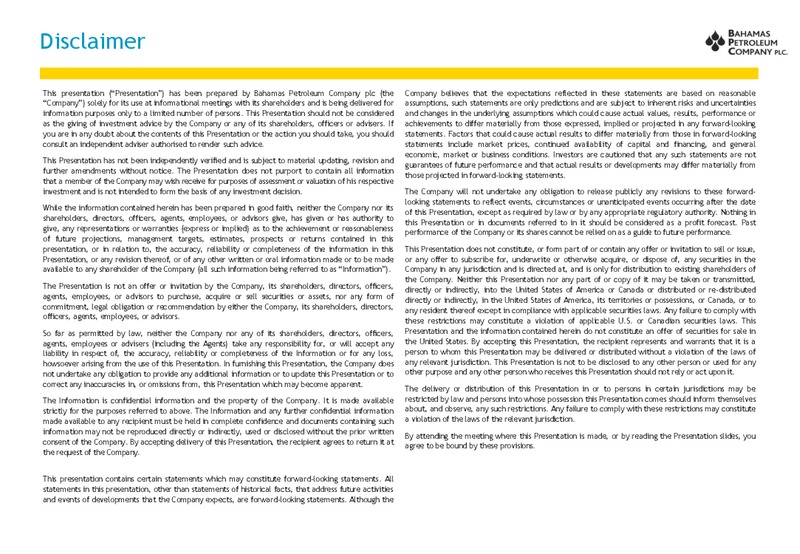 JUNE 2012 INVESTOR PRESENTATION – Bahamas Petroleum – slide 2