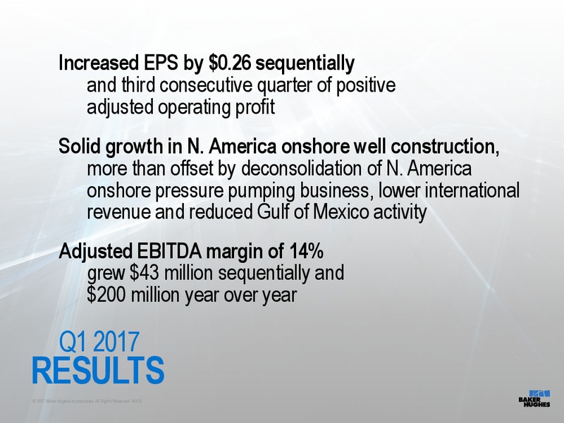 1Q2017 Earnings Call – Baker Hughes – slide 4