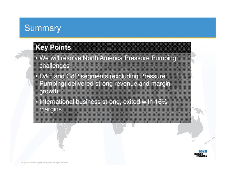 Q4 2011 CONFERENCE CALL – Baker Hughes – slide 22