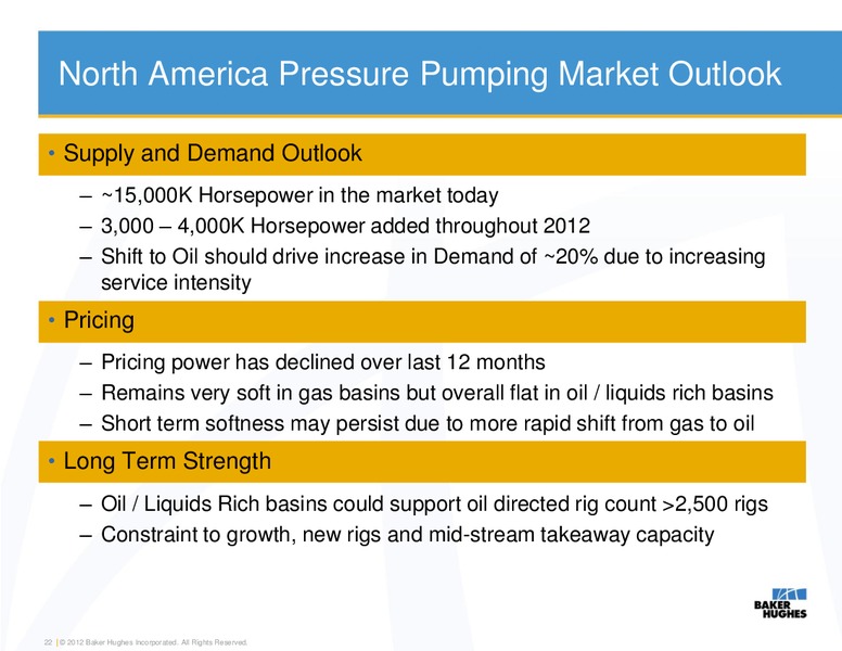 FEBRUARY 2012 INVESTOR PRESENTATION – Baker Hughes – slide 21