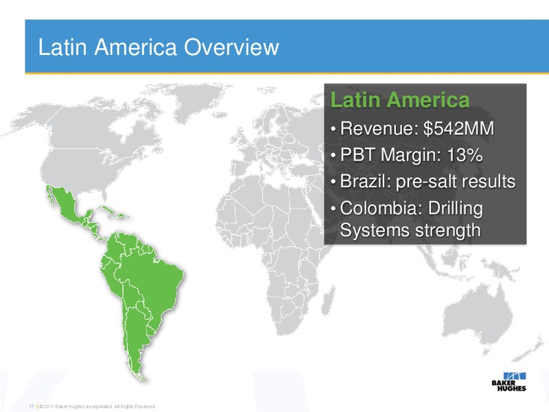 Q2 2011 RESULTS – Baker Hughes – slide 13