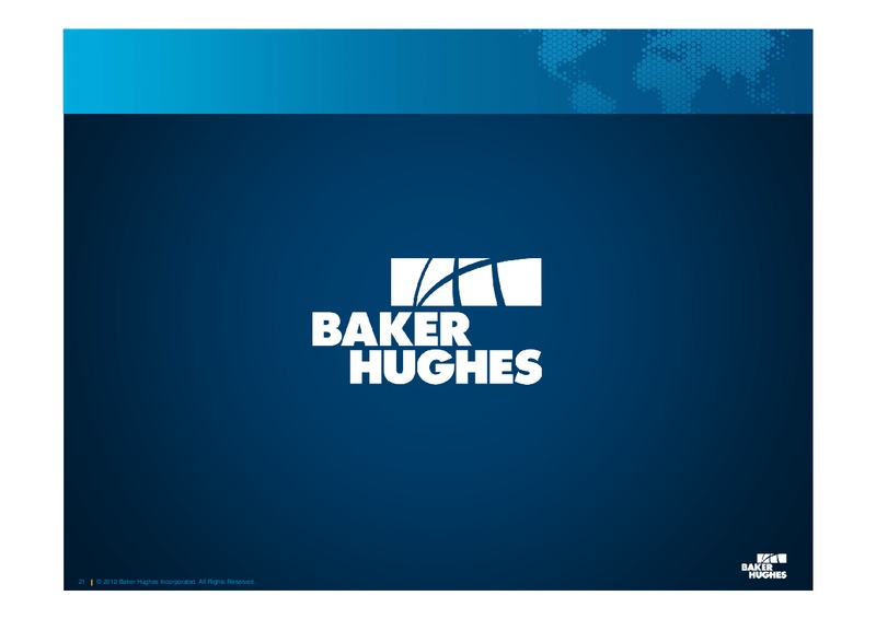 Q3 2012 RESULTS – Baker Hughes – slide 20