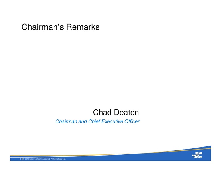 Q3 2010 RESULTS – Baker Hughes – slide 20