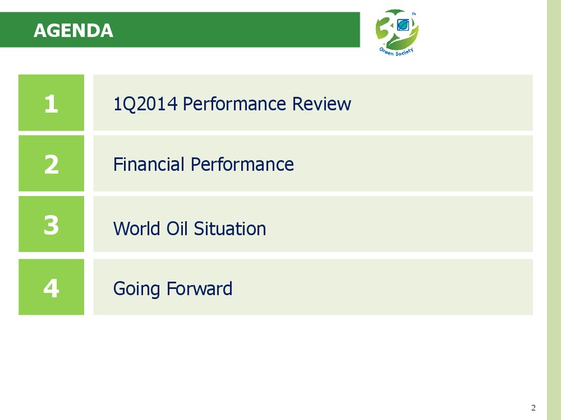 Q1 2014 RESULTS – Bangchak Petroleum Plc – slide 2