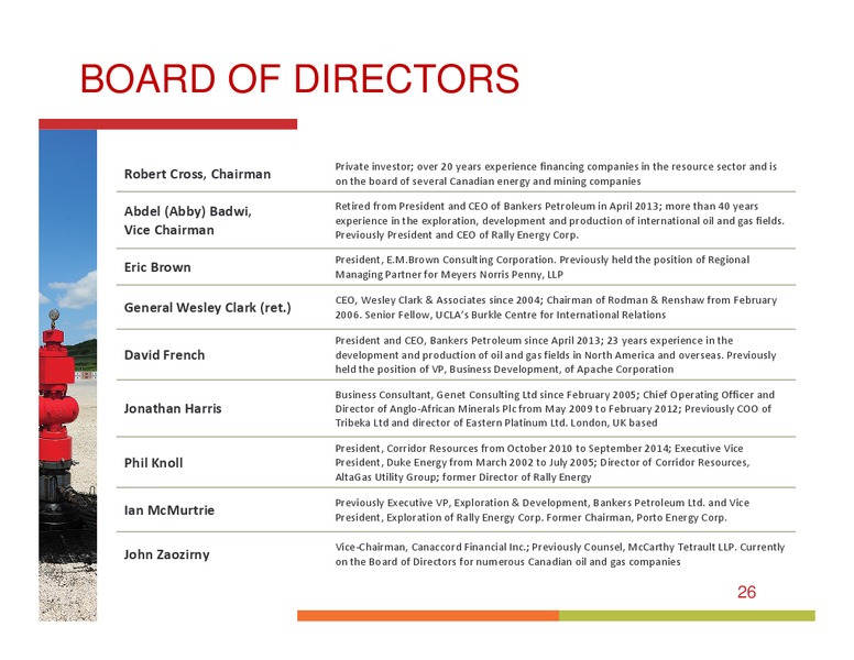May 2015 Annual General Meeting – Bankers Petroleum Ltd. – slide 25