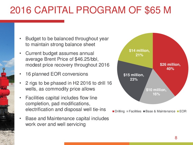 August 2016 Corporate Presentation – Bankers Petroleum Ltd. – slide 7