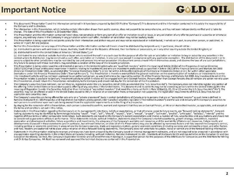 GLOBAL ENERGY CONFERENCE – Baron Oil Plc. – slide 2