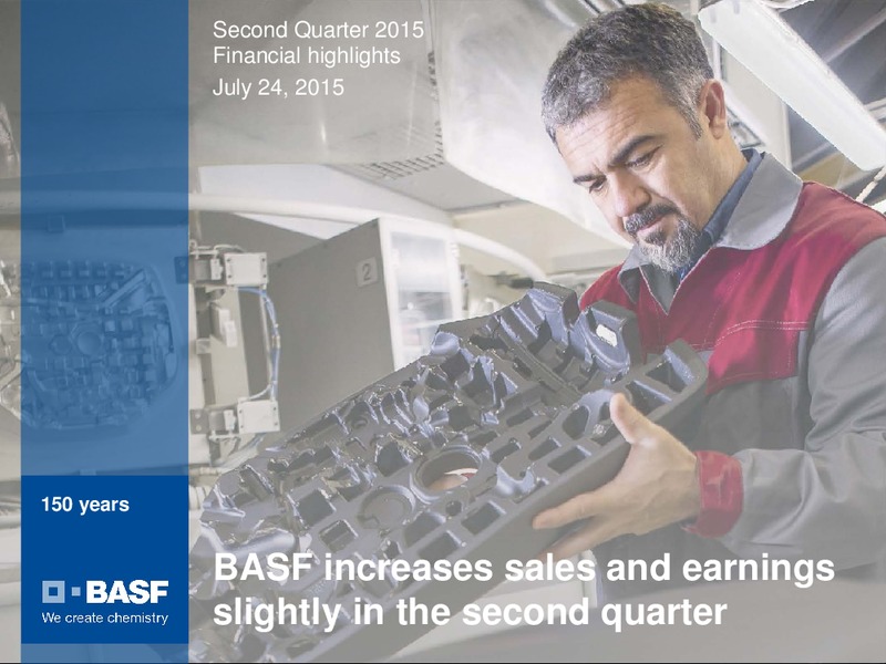 Q2 2015 FINANCIAL HIGHLIGHTS – Basf Se – slide 1