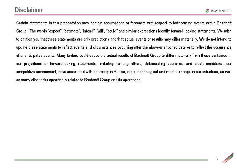 THE RUSSIA FORUM 2012 – Bashneft – slide 2
