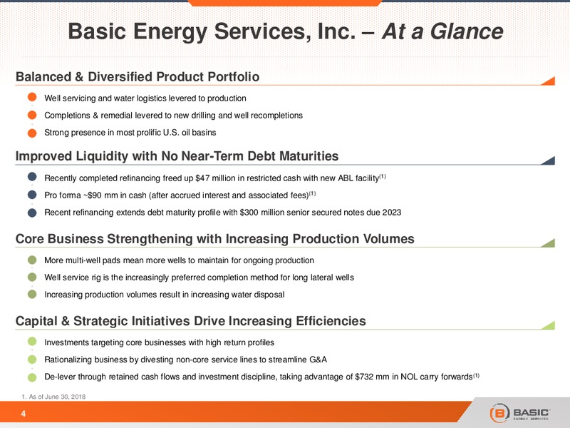 October 2018 Investor Presentation – Basic Energy Services Inc. – slide 3