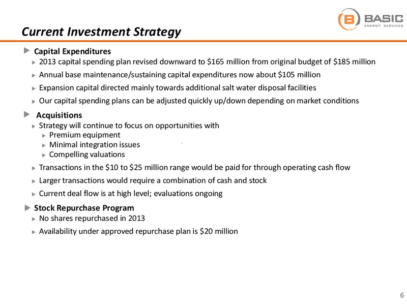 BAML LEVERAGED FINANCE CONFERENCE – Basic Energy Services Inc. – slide 6