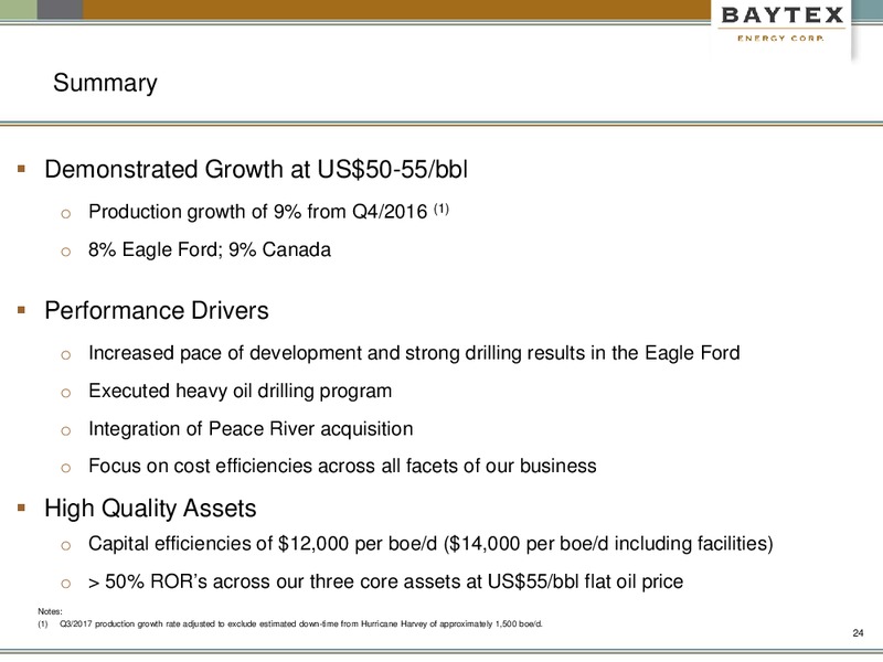 January 2018 Corporate Presentation – Baytex Energy Corp. – slide 21