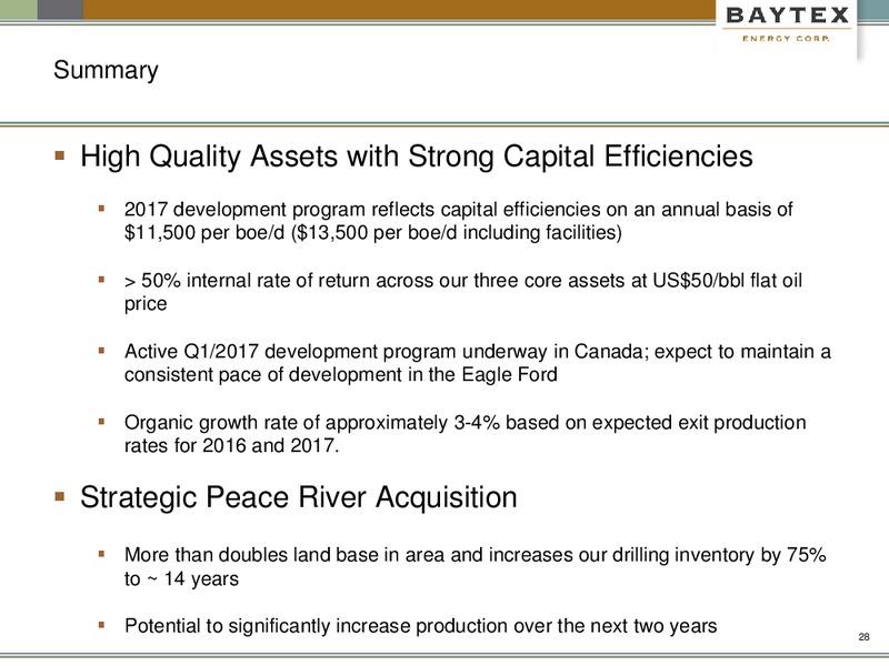 March 2017 Corporate Presentation – Baytex Energy Corp. – slide 25