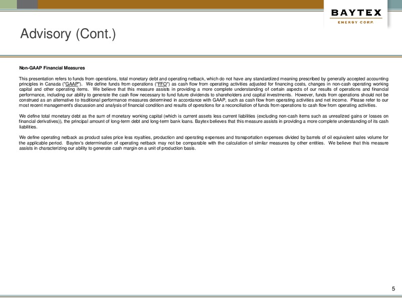 CIBC WORLD MARKETS ANNUAL ENERGY CONFERENCE – Baytex Energy Corp. – slide 2