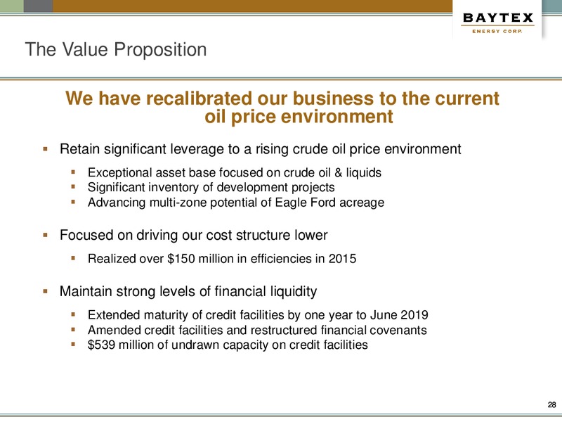 April 2016 Investor Presentation – Baytex Energy Corp. – slide 25